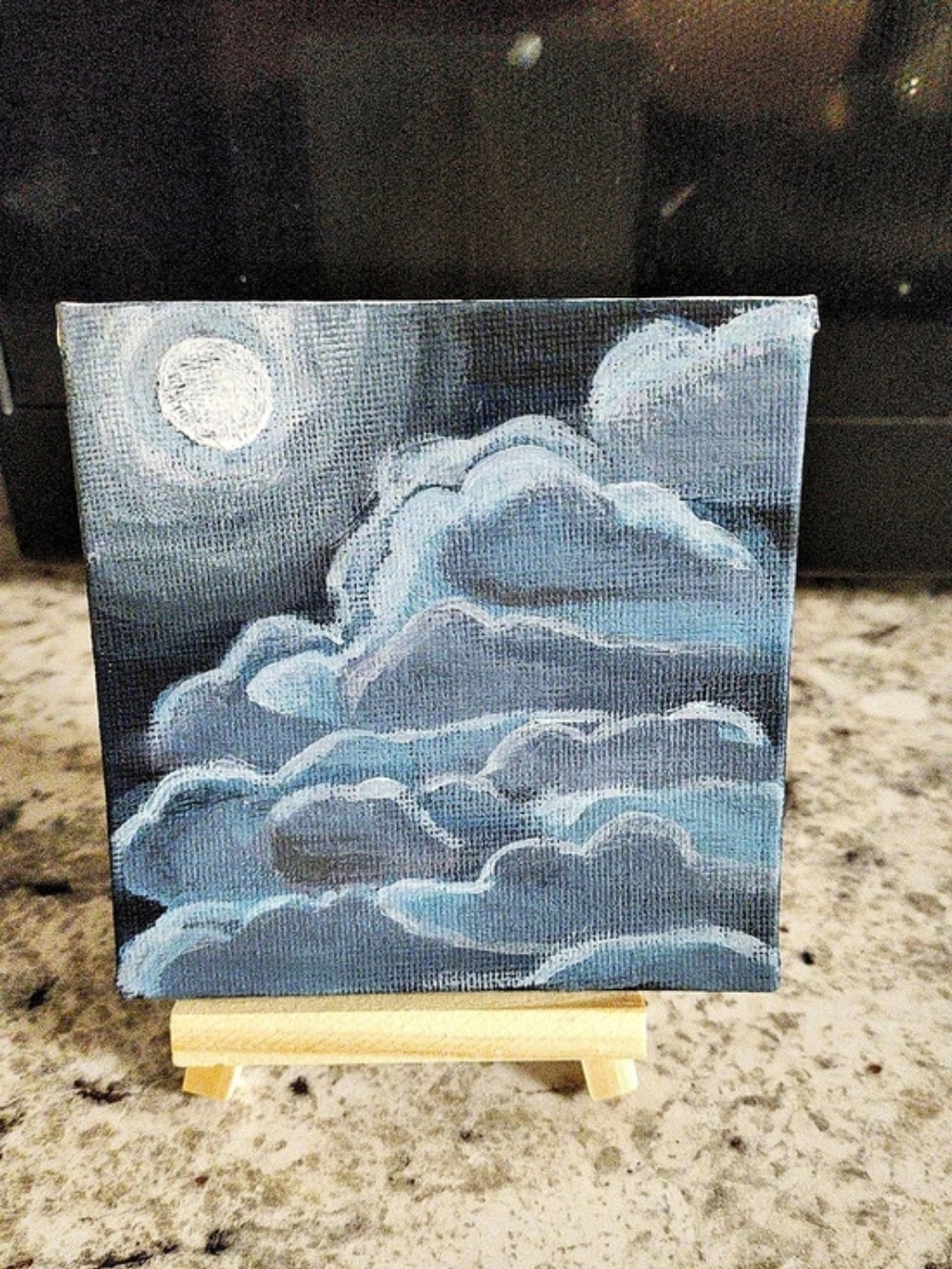 Blue & White Cloudscape Painting